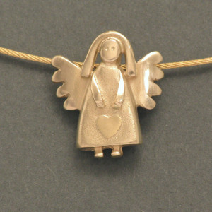 Goldener Schutzengel - Gelbgold - edel -  matt