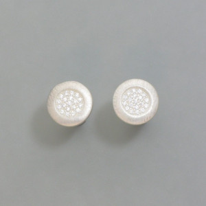 Ohrstecker Sternenglanz Silber gross - elegant - matt