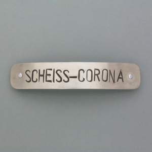 Haarspange Scheiß-Corona - Neusilber - aktuell - matt