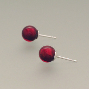 Ohrstecker Muranoglas rot - Murano-Glas - dezent