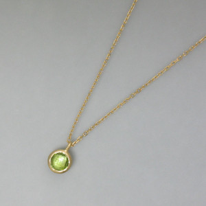 zarte Peridot-Kette, goldplattiert - vergoldetes Silber - elegant
