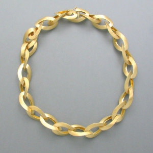 Collier eckige Schlaufe - vergoldetes Silber - edel - matt