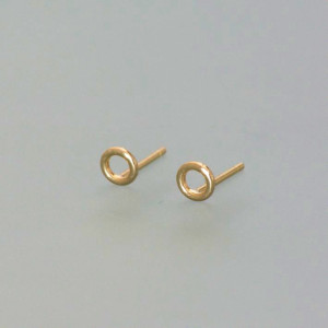 Zarte Goldohrstecker Kreis - Gelbgold - jugendlich