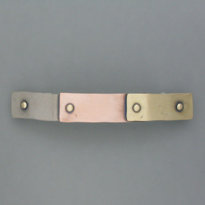 Haarspange aus drei Metallen - Bronze - gold - aktuell - matt