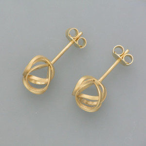 Goldohrstecker zarte Schlaufe - Gelbgold - aktuell - matt