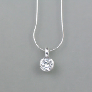weisser Topas-Anhänger, Silber - Topaz - transparent - edel