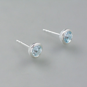 Topas-Ohrstecker - Topaz - Silber - blau - edel