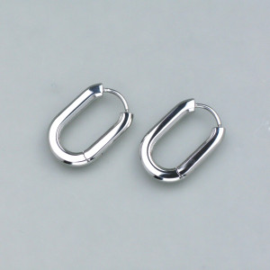 Ovale Creolen Stahl - Edelstahl - silber - aktuell