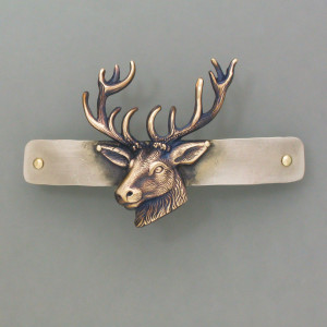 Haarspange Vintage Hirsch - Neusilber - gold - extravagant