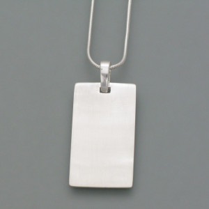 Rechteckiger Gravuranhänger, groß - Silber - robust