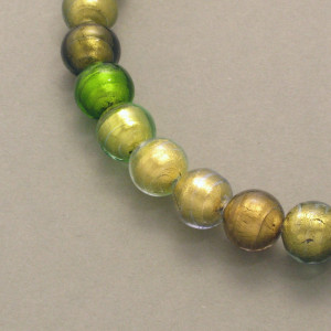 Muranoglas-Collier Amazonas - Murano-Glas - gelb - dynamisch - matt