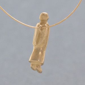 Engel am Reif, 585-Gold - Gelbgold - dezent - matt