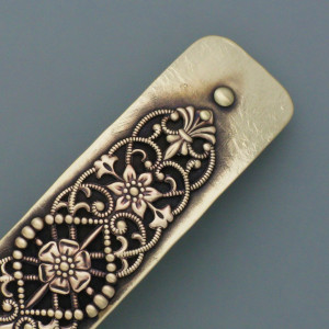 Haarspange Jugendstil / Messing - gold - aktuell - geschwärzt