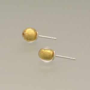 Ohrstecker Muranoglas gold - Murano-Glas - dezent