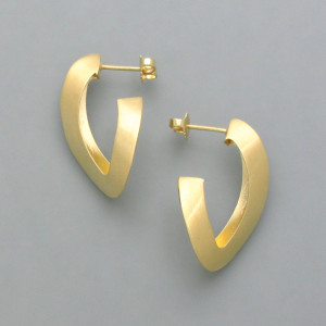 Ohrstecker eckige Schlaufe, vergoldet - goldplattiertes Silber - edel