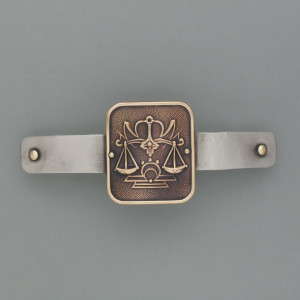 Haarspange Sternzeichen Waage - Messing - gold - aktuell - geschwärzt