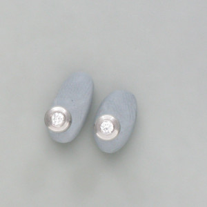 Ohrstecker Brillant in Edelstahl - silber - aktuell - matt