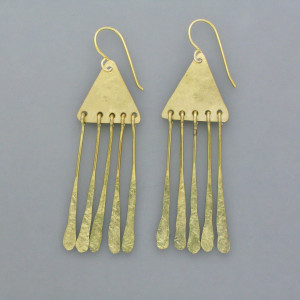 Ohrhänger Pharao in Messing - gold - extravagant - matt