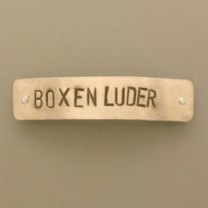 Haarspange "Boxenluder", - Neusilber - gold - aktuell