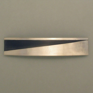 Damenhaarspange Diagonale, Neusilber, Breite: 20 mm, made in Germany