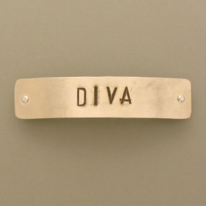 Haarspange "Diva" - Neusilber - gold - aktuell