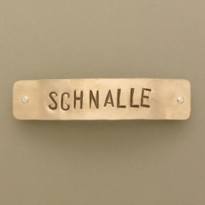 Haarspange "Schnalle" - Neusilber - gold - aktuell