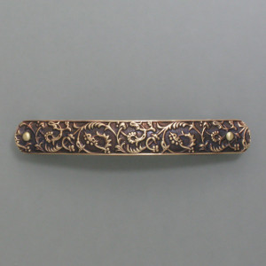 Ornament -Haarspange "Romantik", Neusilber, gold, Länge: 9 cm, made in Germany