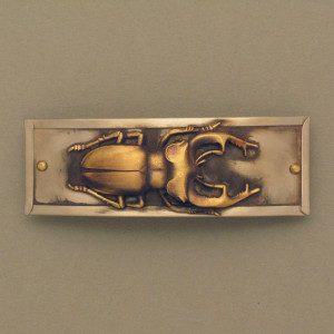 Haarspange Hirschkäfer - Neusilber - gold - aktuell
