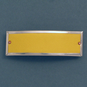 Haarspange senfgelbes Leder - silber - matt