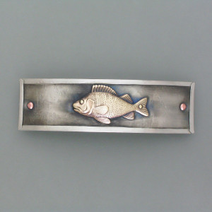 Haarspange Fisch - Neusilber - gold - lebendig