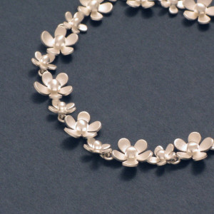 Silber-Kette Blütenzauber - elegant - matt