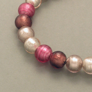 Muranoglas-Collier Casablanca - vergoldetes Silber - violett