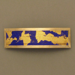 Haarspange Blattgold - Messing - blau - aktuell