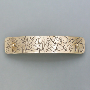 Haarspange Buchstabensalat 2.0 - Messing - gold - aktuell - matt