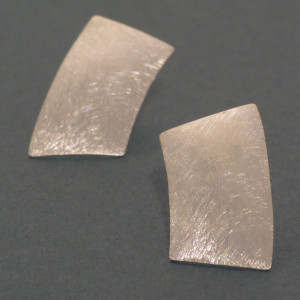 Ohrstecker Rechteck - Silber - aktuell - eismattiert