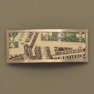 Haarspange Dollar-Collage - Messing - grün - aktuell