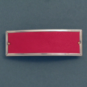 Haarspange rotes Leder (glatt) - silber - matt