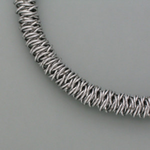 Collier Edelstahl gewickelt - silber - aktuell