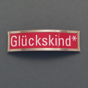 Haarspange Glückskind - Neusilber - rot - aktuell - matt