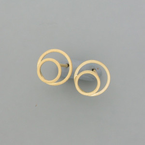 Goldohrstecker doppelter Kreis - Gelbgold - aktuell - matt