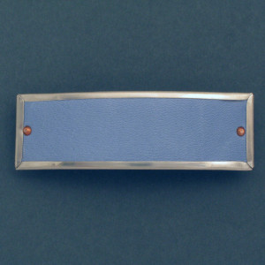 Haarspange hellblaues Leder - silber - matt