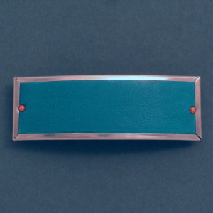 Haarspange Leder petrol - blau - matt