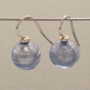 hellblaue Ohrhänger Muranoglas - Murano-Glas - dynamisch
