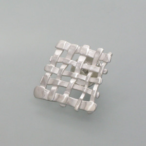 Pin Gitter, groß - Silber - dezent - matt