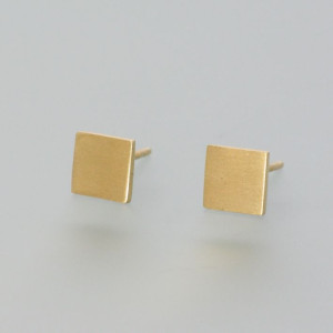 Goldohrstecker Quadrat - Gelbgold - aktuell - matt