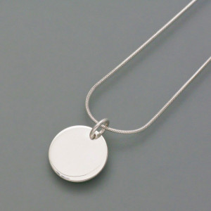 größeres Gravur-Plättchen rund - Silber - dezent - matt