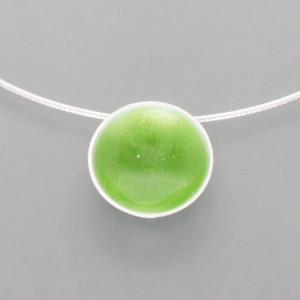 Anhänger Grüne Schale - Emaille - Silber - aktuell - matt