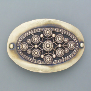 Ornament-Haarspange Blumenstrauß - Messing - gold - verspielt