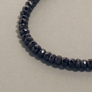 Kette, Spinell facettiert, groß - Silber - schwarz - dezent