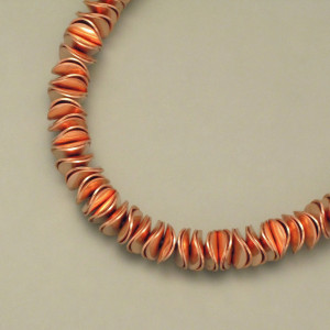 Wellen-Collier aus Kupfer - rot - edel